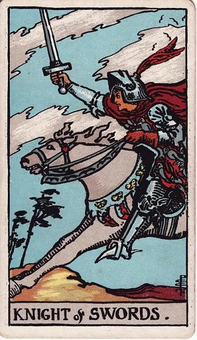 Knight of Swords — Knight of Swords tarot card (Rider–Waite–Smith)