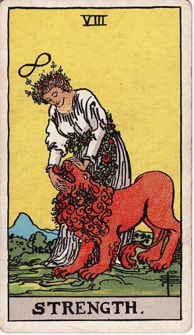Strength — Strength tarot card (Rider–Waite–Smith)